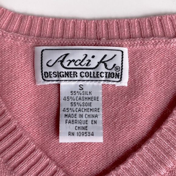 Arid K Designer Collection 🪸cashmere and silk v neck sweater - Picture 5 of 7